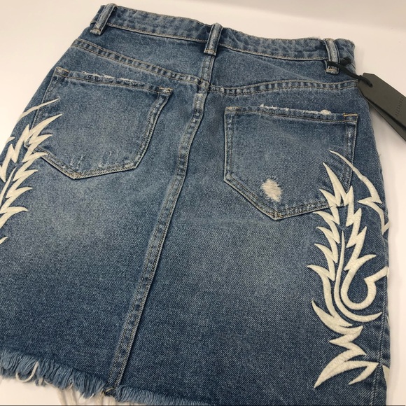 ALL SAINTS Philly Denim Skirt in Indigo Blue Size 2 - Picture 6 of 8